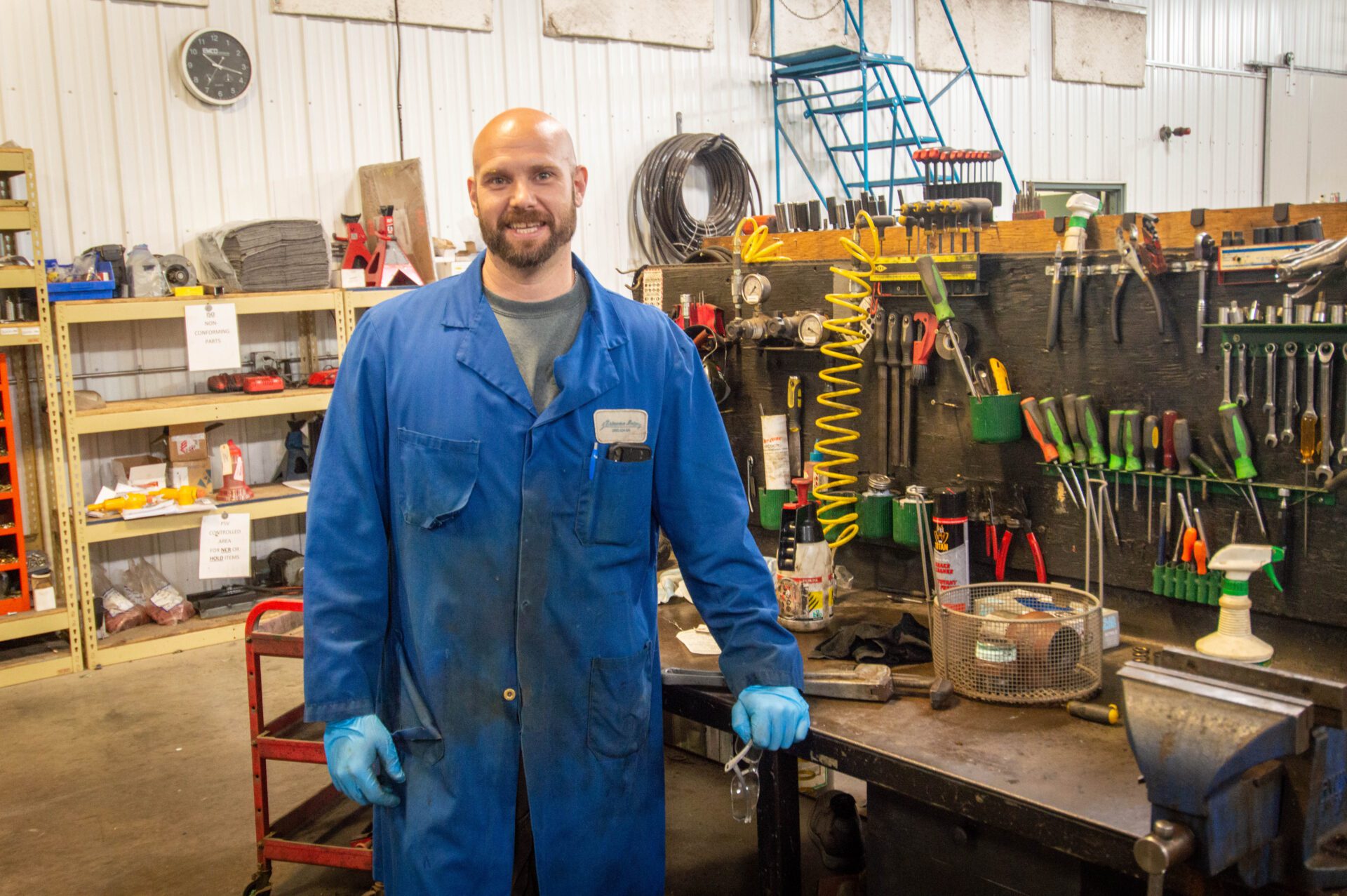 Man working with equipments